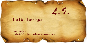 Leib Ibolya névjegykártya